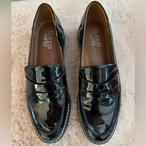 Franco Sarto Glossy Black Loafers
